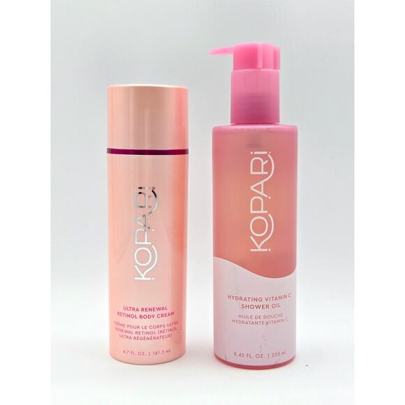 Kopari Ultra Renewal Retinol Body Cream w/ Hydrating Vitamin C Shower Oil NEW - Picture 1 of 2